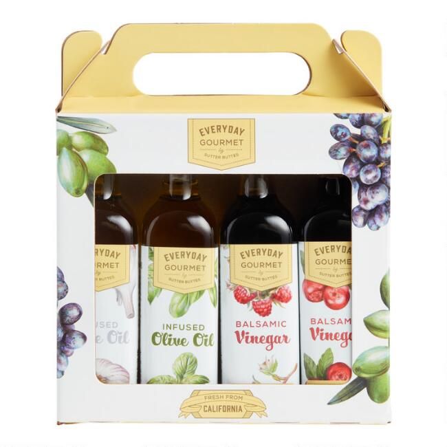 Sutter Buttes Mini Olive Oil and Vinegar Gift Set 4 Pack | World Market