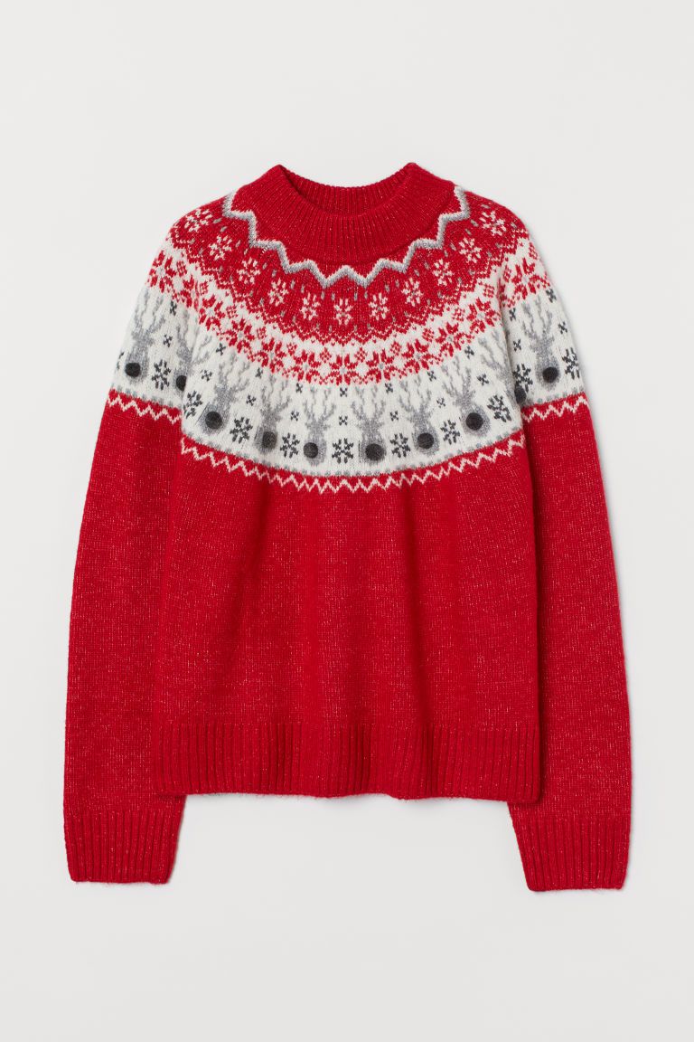 H & M - Jacquard-knit Sweater - Red | H&M (US + CA)