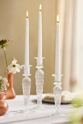 Dotted Borosilicate Glass Taper Holder | Anthropologie (US)