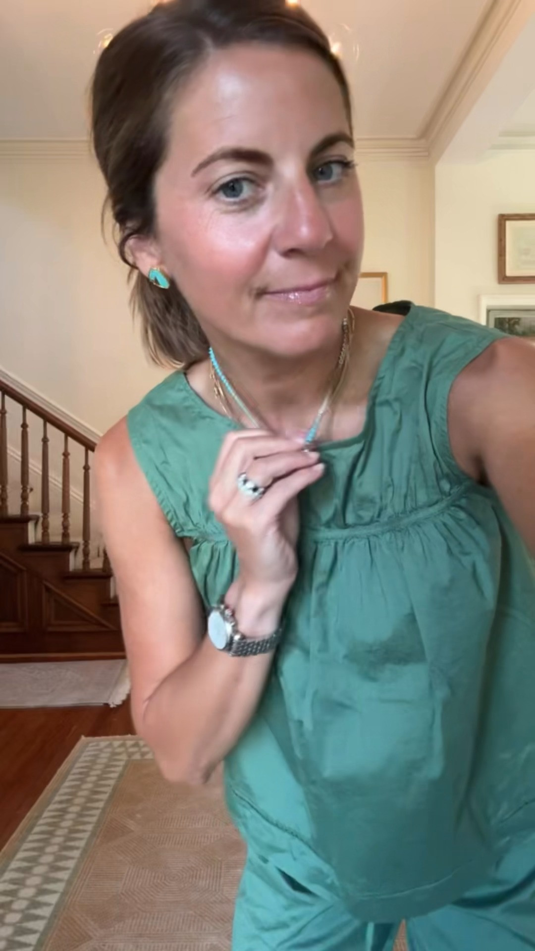 This matching set makes getting dressed feel almost too easy. The soft green color adds a fresh pop, while the relaxed top and flowy wide leg pants create an effortless look that feels equal parts comfortable and elevated. It is a closet favorite that works for everything from vacation days to everyday plans. 💕😘🤩
#MatchingSet
#GreenMatchingSet 
#SleevelessTop
#EffortlessOutfit
#EverydayStyle
#SummerOutfit
#VacationStyle
#RelaxedChic 

 #LTKootd #LTKTravel