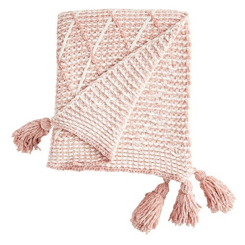 Diamond Blush Chenille Throw | Pier 1 Imports