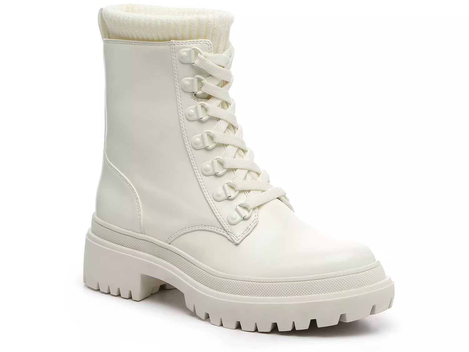 JLO JENNIFER LOPEZ Briana Combat Boot | Women's | White | Size 9.5 | Boots | Block | Bootie | Combat | DSW