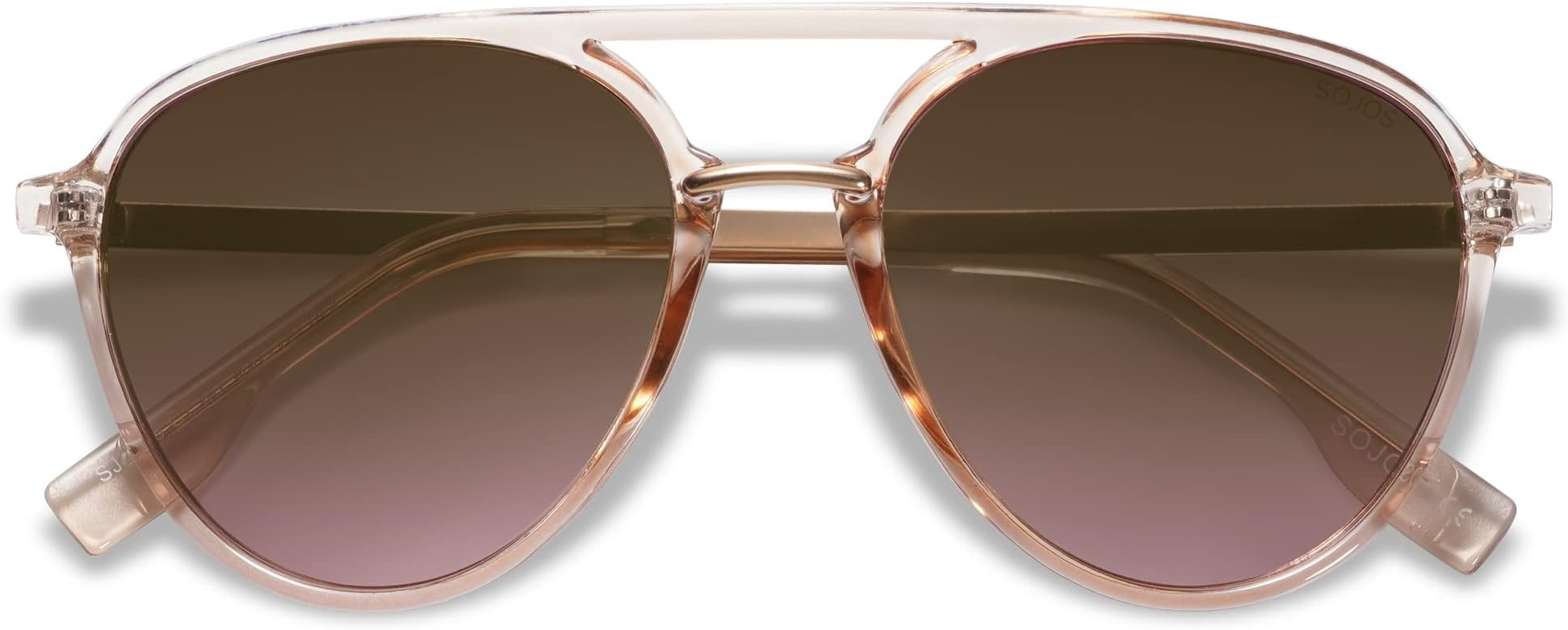 SOJOS Retro Aviator Polarized Sunglasses for Women Men Double Bridge Ladies Shades SJ2078 | Amazon (US)