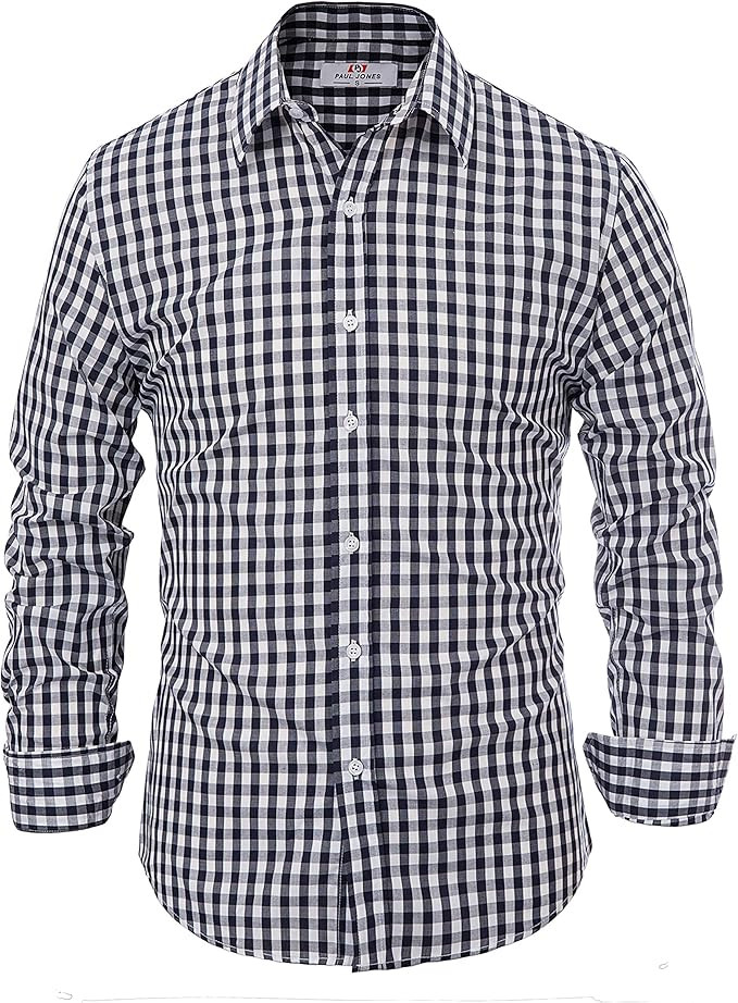 Paul Jones German Bavarian Oktoberfest Dress Shirt Checkered Button Down Shirt | Amazon (US)