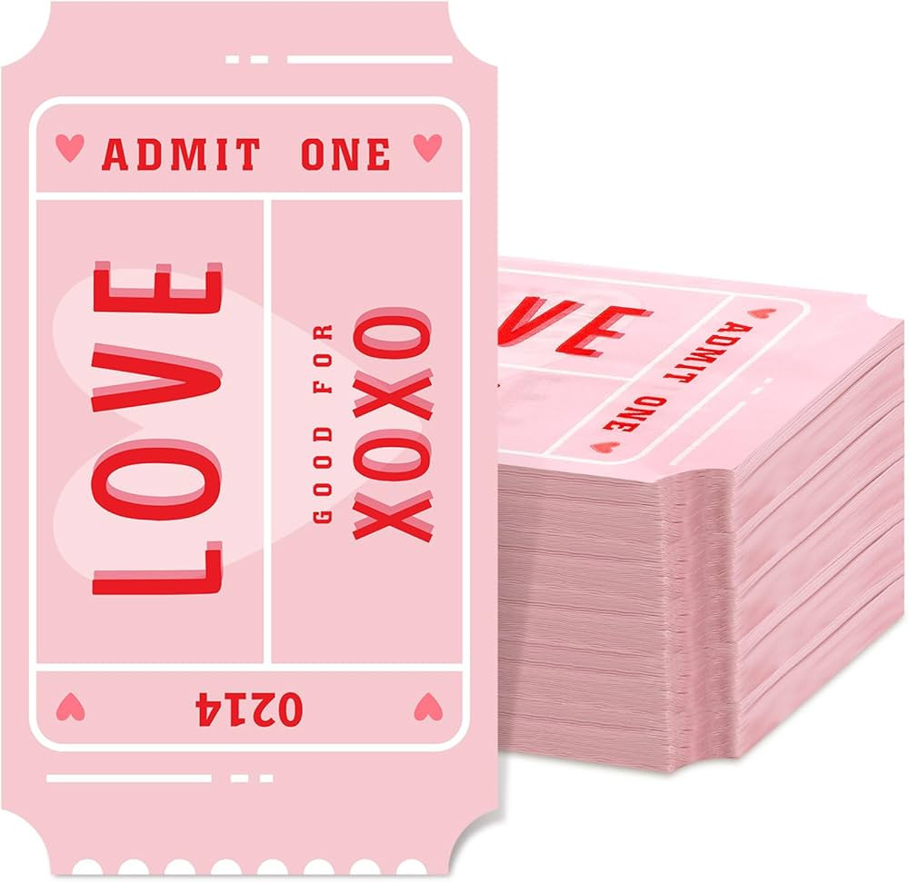 Crtiin 100 Pack Valentine's Day Napkins Disposable 4.3 x 7.6 Inch Ticket Paper Hand Towel Love Xo... | Amazon (US)