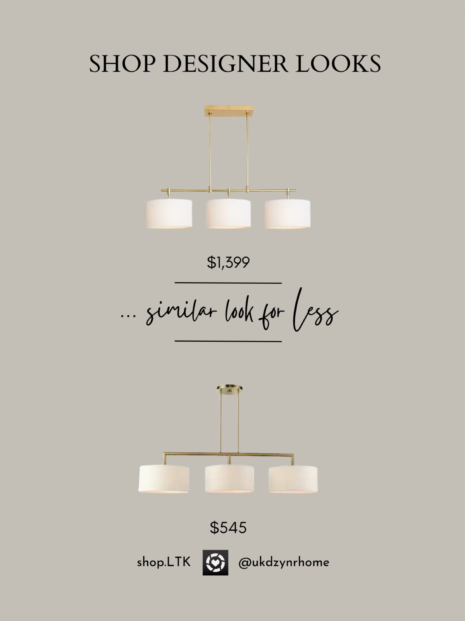 Shop Designer Looks ..similar looks for less ⤵️

Linear Chandelier
Kitchen Lighting


#LTKFind #LTKhome