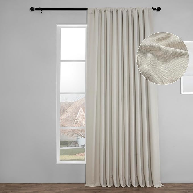 HPD Half Price Drapes Faux Linen Room Darkening Curtains - 96 Inches Long Extra Wide Luxury Linen... | Amazon (US)