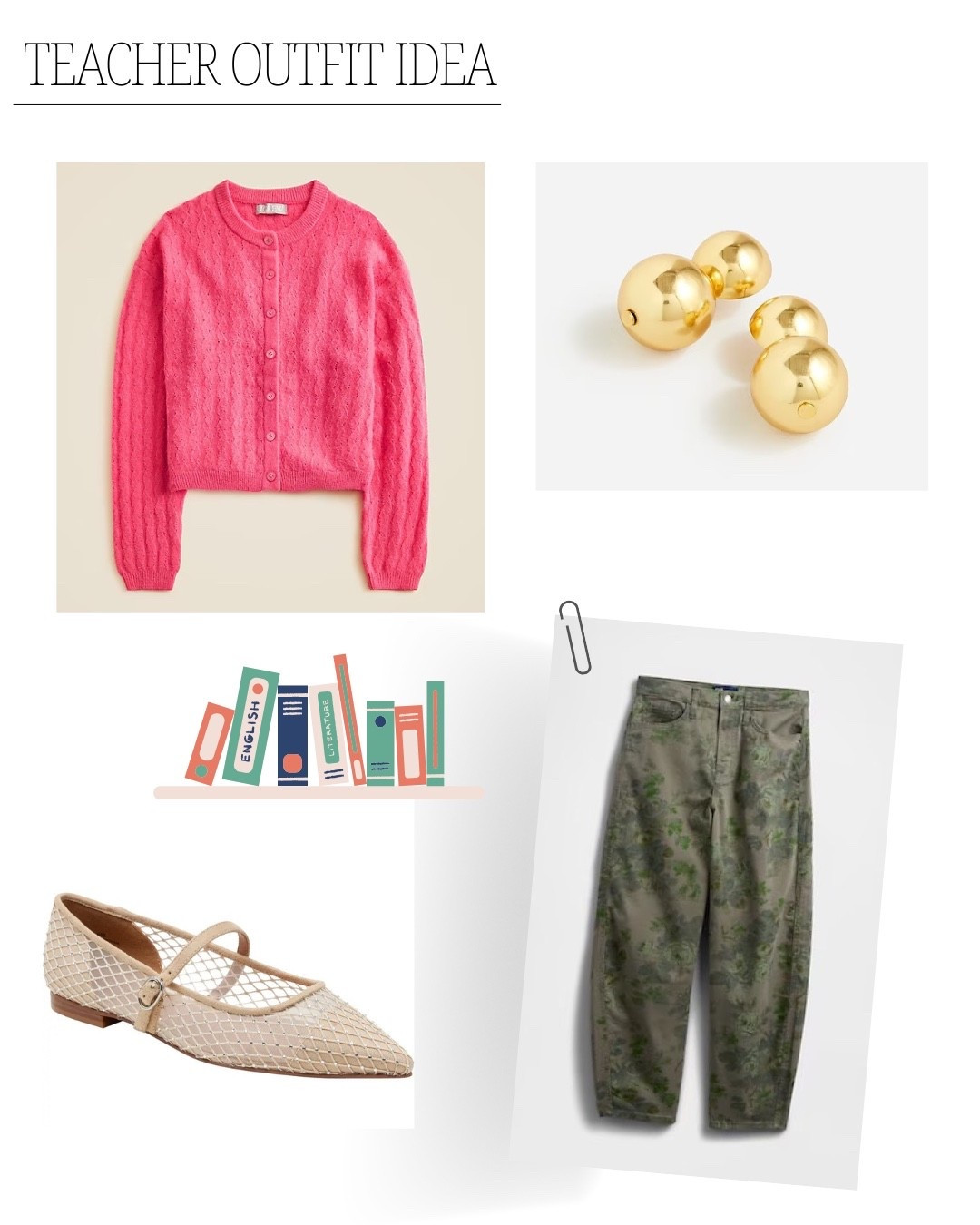 Teacher outfit idea 🍏✏️





J. Crew sweater & earrings 
GAP floral pants ~ barrel style
mary jane pointed flats




#LTKPetite #LTKootd #LTKWorkwear