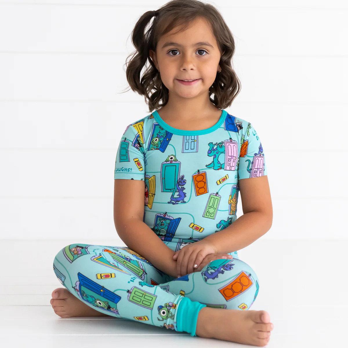 Disney Monsters, Inc. Scream Team Short Sleeve Two-Piece Pajama Set | Little Sleepies