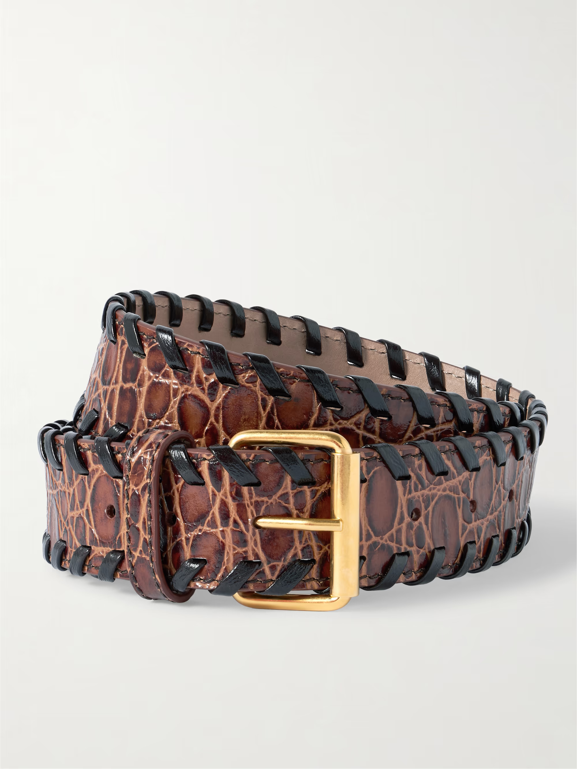 Croc-effect leather belt | NET-A-PORTER (US)