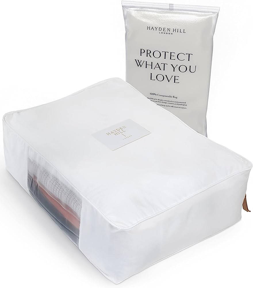 Luxury Cotton Sweater Storage Bag | Fits 7 Fine Knit Sweaters | 18 Inch | Certified Organic Cotto... | Amazon (US)