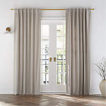 Warm Beige Cotton Velvet Window Curtain Panel with Lining 48"x84" + Reviews | Crate & Barrel | Crate & Barrel