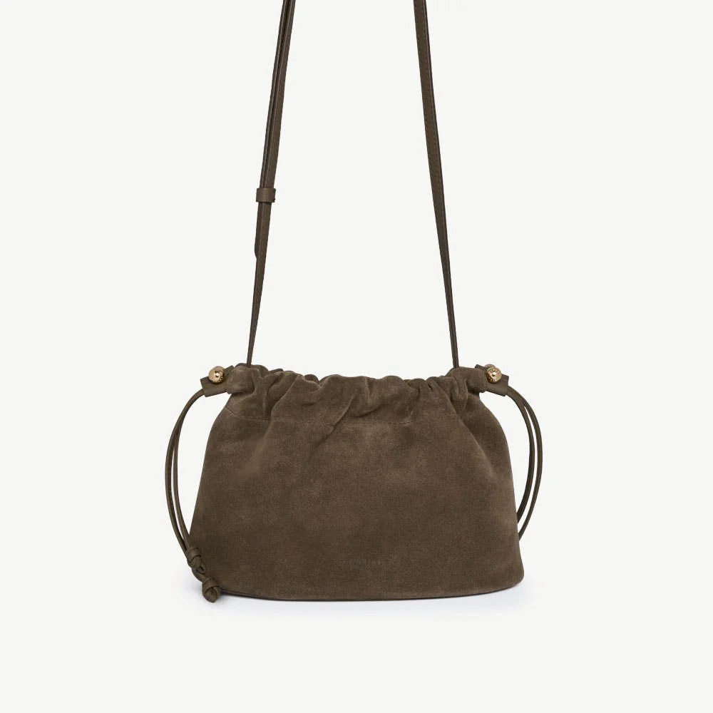 Strathberry - Charlotte Drawstring - Green / Brown | Strathberry