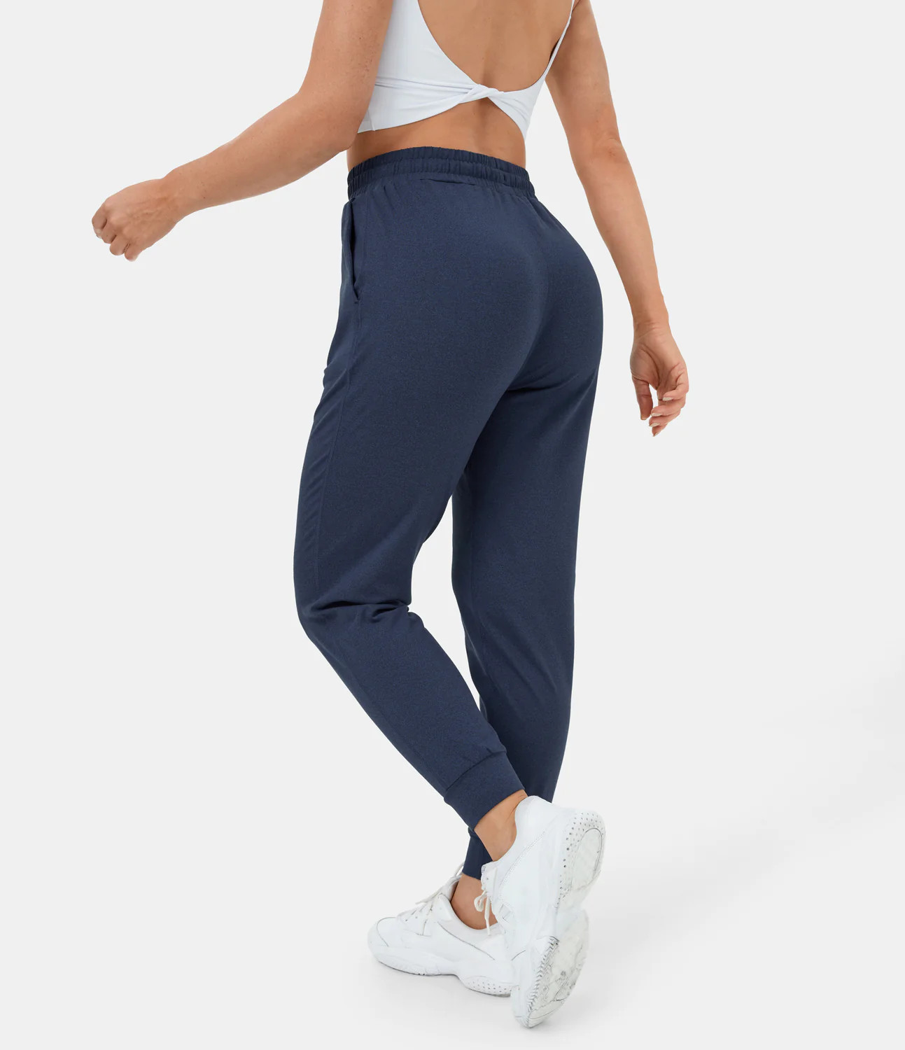 Halara SouffleSoft™ Elastic Waistband Pocket Joggers Couple Women - Dark Blue - M | HALARA