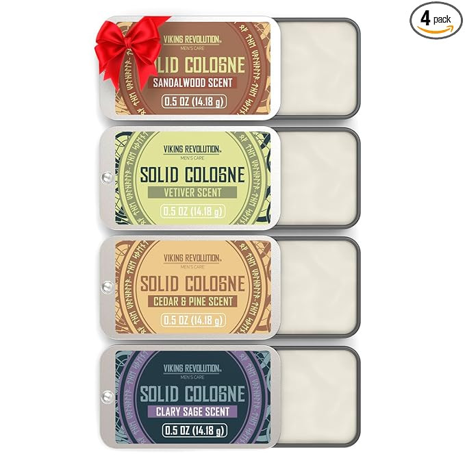 Viking Revolution 4 Pack Mens Solid Colognes 0.5 Oz - Men Solid Perfume with Cedar Wood, Clary Sa... | Amazon (US)