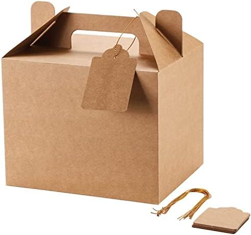 12 Pack Brown Treat Boxes, Kraft Paper Party Favor Boxes Gable Boxes Gift Boxes for Kids' Birthda... | Amazon (US)