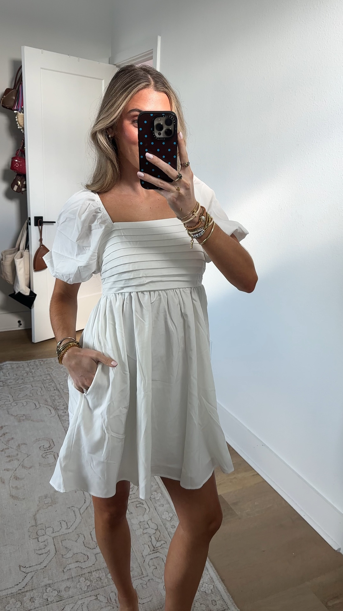 Amazon size small Ebifin Womens Square Neck Dresses Half Puff Sleeve High Waist A-Line Casual Backless Smocked Short Babydoll Mini Dress

#LTKootd #LTKWedding #LTKSaleAlert