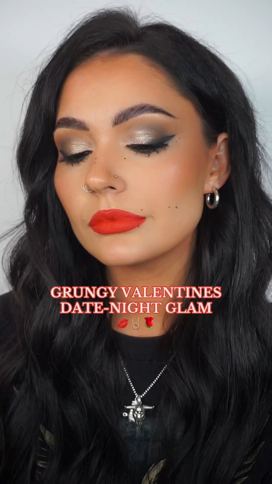 🖤💋 it’s giving grungey valentines date night glam 🌹 #makeup #valentines #valentinesmakeup #grungeymakeup #redlipstick #alternative #alt

#LTKpartywear #LTKbeauty #LTKstyletip