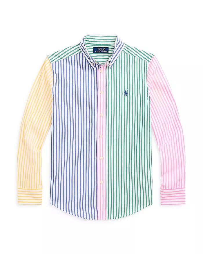 Boys' Color Block Stripe Cotton Poplin Shirt - Little Kid, Big Kid | Bloomingdale's (US)