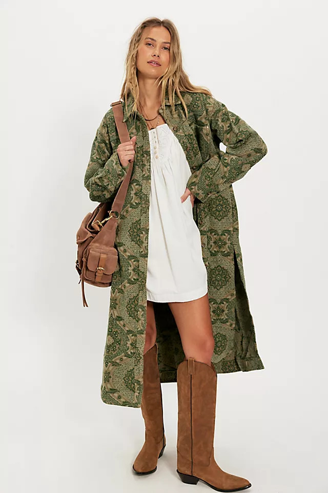We The Free Brick Lane Jacquard Maxi Shirt Jacket | Free People (Global - UK&FR Excluded)