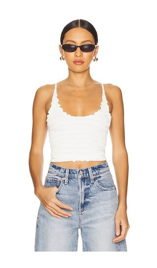 Free People Pucker Up Seamless Top in Ivory. - size L | Revolve Clothing (Global)