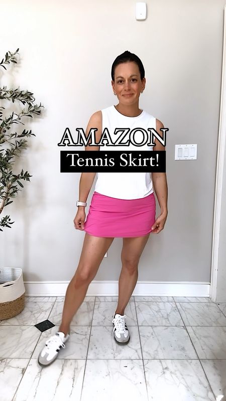 Amazon tennis skirt! Runs true to size to small - I would size up if in between. Amazon workout tank is not see through and regular bra friendly. 



#LTKActive #LTKfindsunder50 #LTKover40