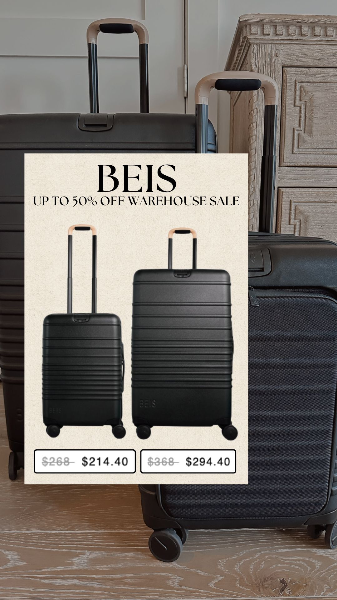 BEIS is having an up to 50% off warehouse sale!! My favorite luggage!

luggage, travel, suitcase, vacation, sale alert, suitcase, carryon, watchnow, amanda west, almostreadyblog 

 #LTKSeasonal #LTKSaleAlert #LTKTravel