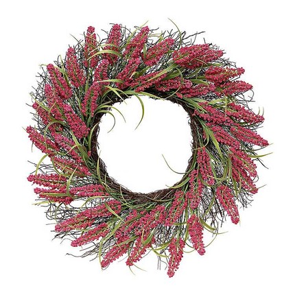 Click for more info about Hot Pink Heather Spiral Wreath