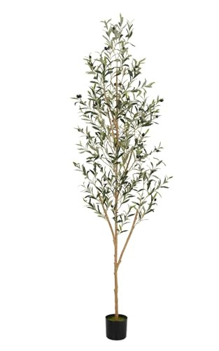 TDIAOL Artificial Olive Tree 7FT, Tall Faux Olive Trees Indoor Fake Olive Tree with Realistic Leaves and Fruits, Artificial Plants for Home Office Decor Gift | Amazon (US)