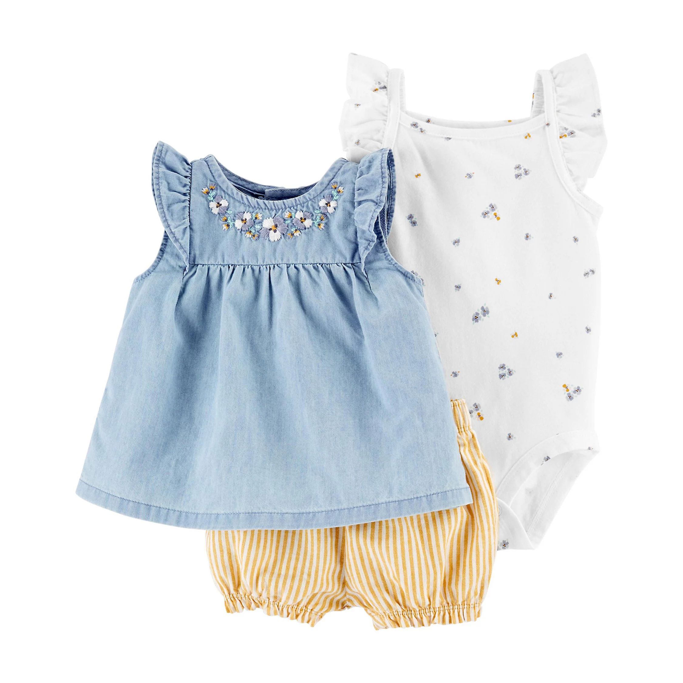 Baby Girl Carter's Floral Bodysuit, Top & Shorts Set | Kohl's