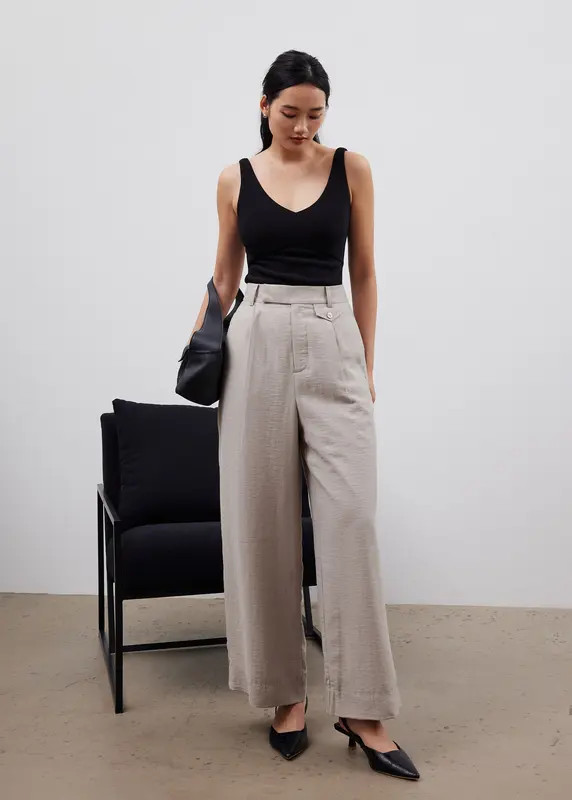 Viscose Tailored Straight Leg Pants | Love, Bonito USA