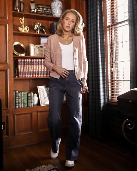 Current uniform: bodysuit, wide-leg jeans, sneakers, and a cropped jacket. It’s giving “I’m a professional, I swear” on top and “I live with toddlers, pray for me” on the bottom. Bonus points for cargo pants with extra pockets for snacks. Everything I’m wearing is from tjmaxx.com and is linked below!
@tjmaxx #TJMaxx #Ad