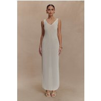 Ari Tape Yarn Knit Maxi Dress - White I MESHKI I Size S | MESHKI US