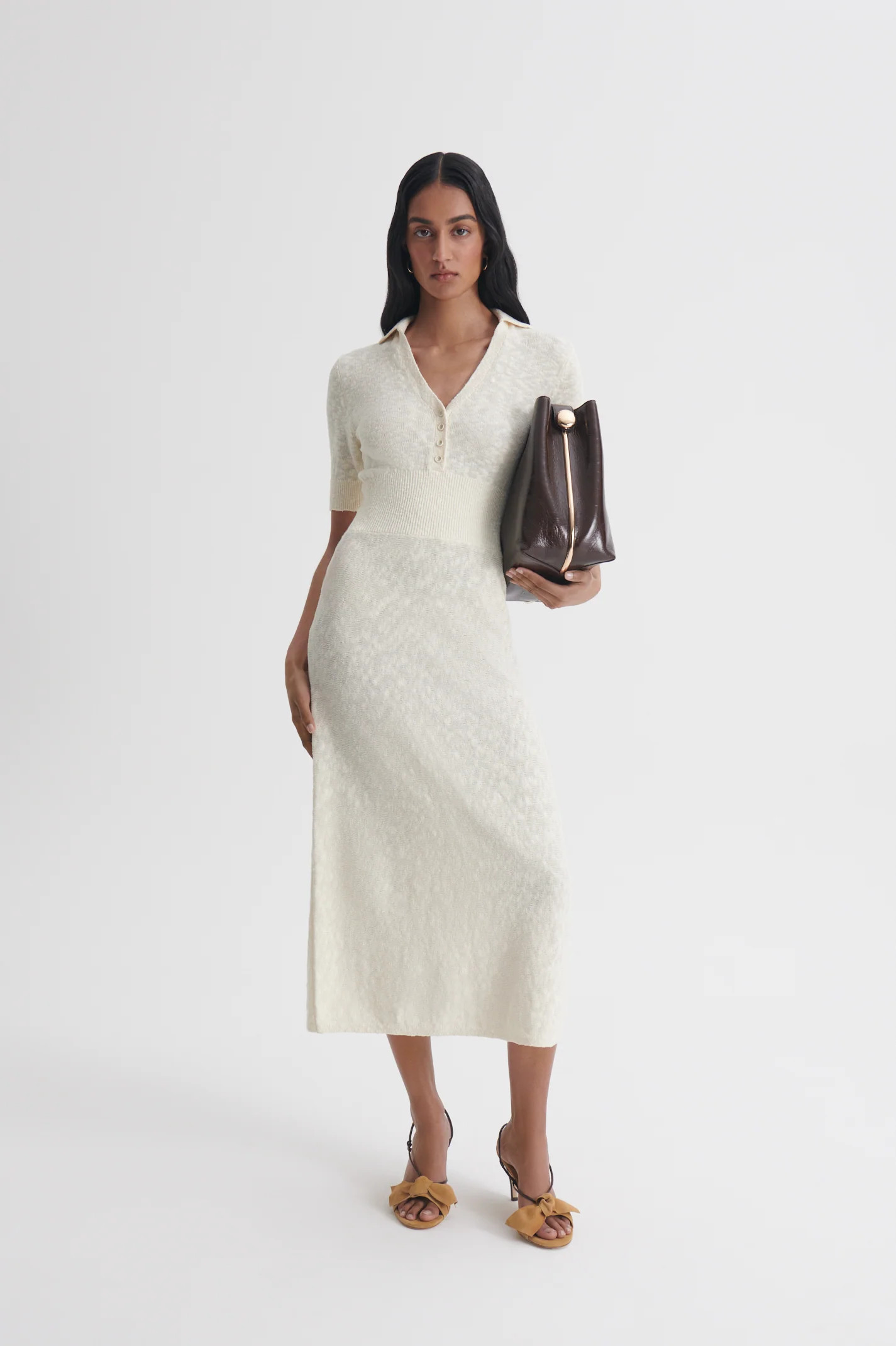 TEXTURED SHIRT DRESS - CREAM - Scanlan Theodore | Scanlan Theodore AU