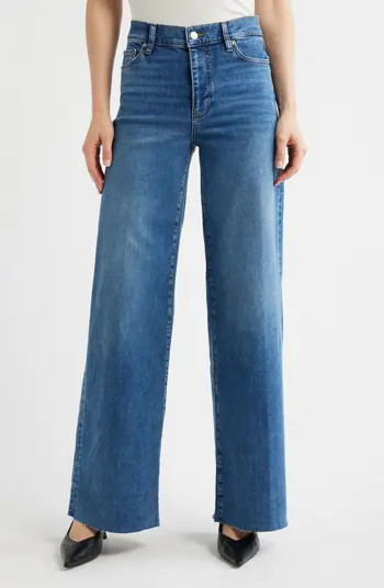 Le Slim High Waist Raw Hem Palazzo Jeans | Nordstrom