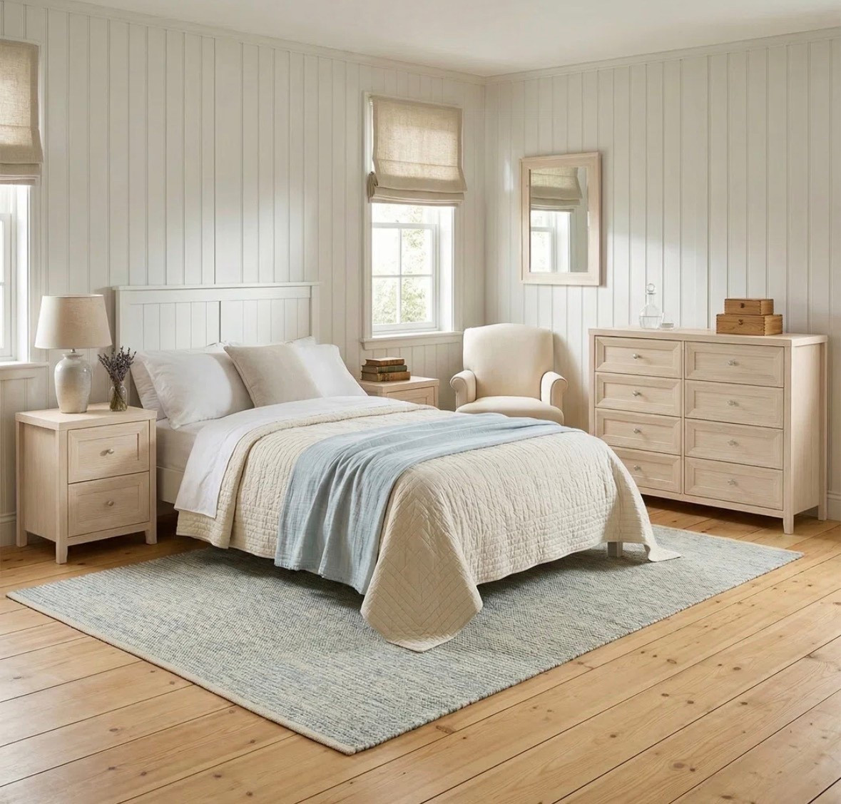 Beachy bedroom inspo🩵