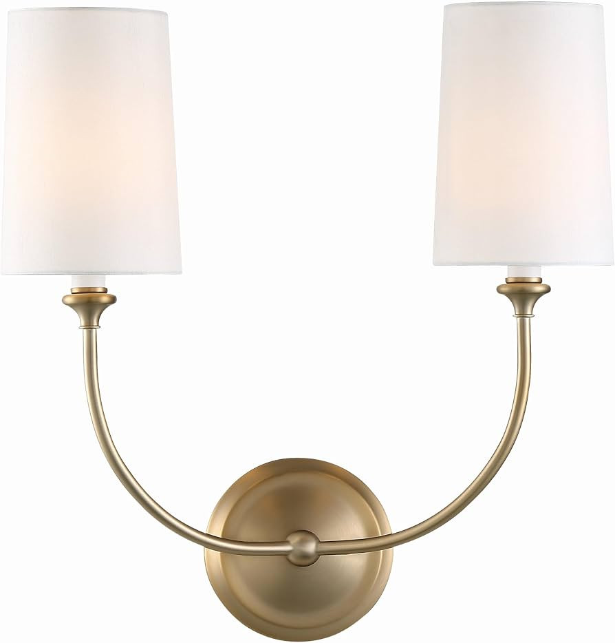 Crystorama Libby Langdon Sylvan 2 Light Vibrant Gold Bathroom Vanity | Amazon (US)