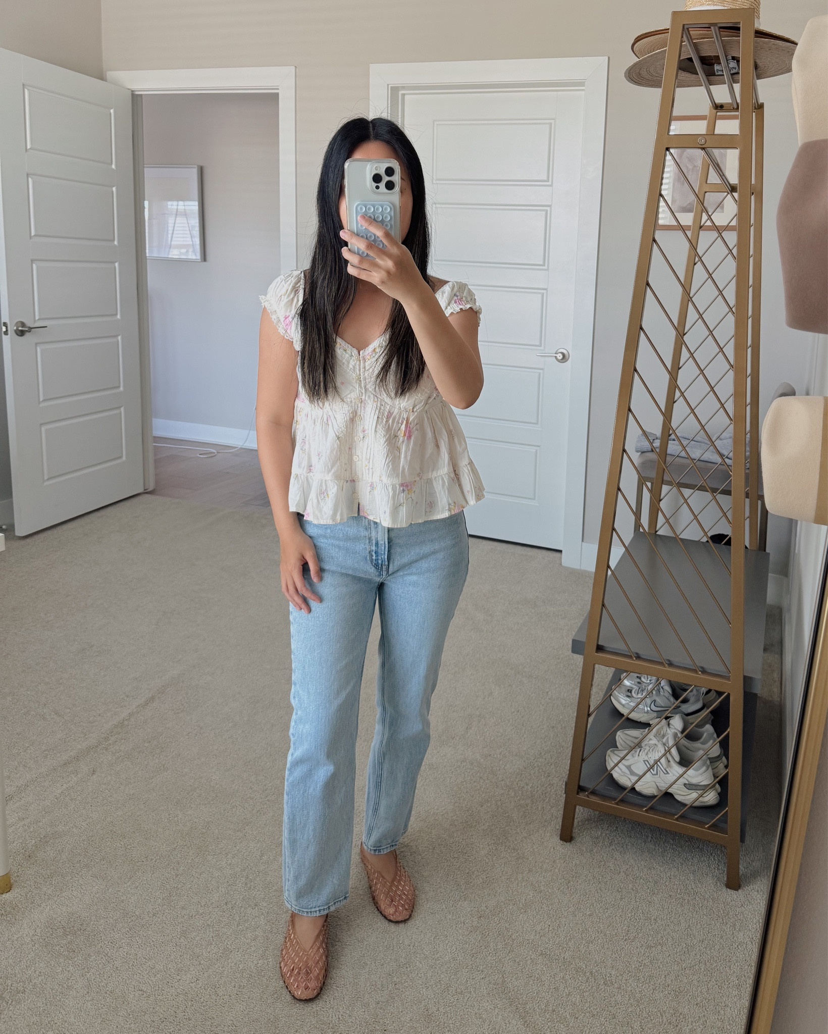 Casual spring outfit. You can also wear the top off the shoulder

top / XS
jeans / 25 extra short 
shoes / 5

#LTKSpringSale #LTKPetite #LTKootd