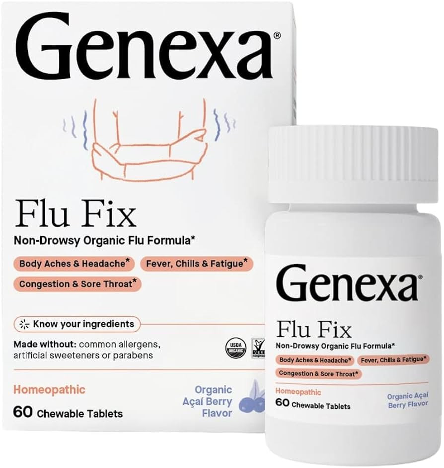 Genexa Flu Fix | Multi-Symptom Flu Remedy for Kids & Adults | Delicious Organic Acai Berry Flavor... | Amazon (US)