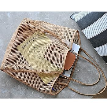 HOXIS Mesh Beach Tote Womens Shoulder Handbag | Amazon (US)
