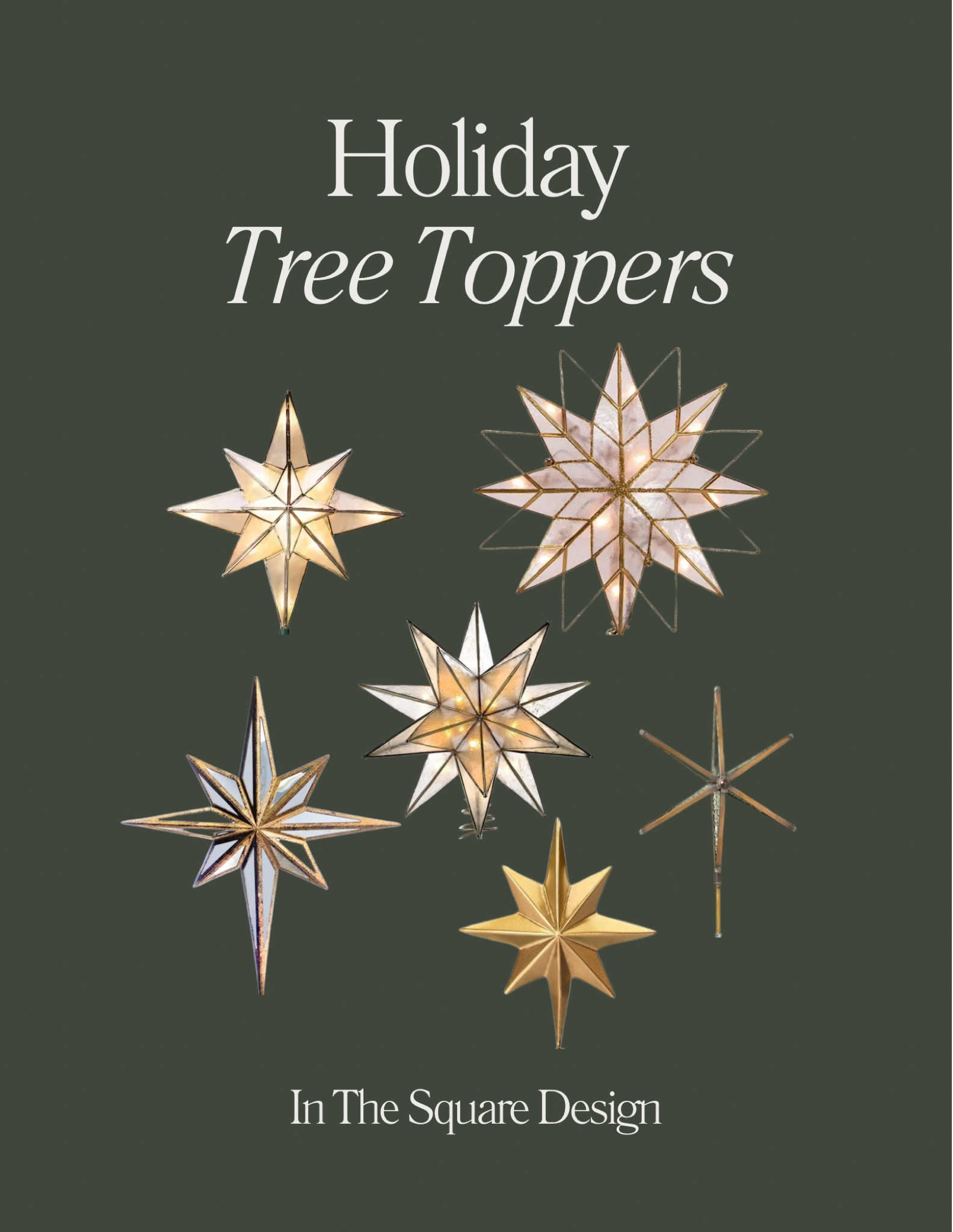 Rounded up my favorite brass tree toppers! Top left is my favorite!

Christmas tree toppers, Christmas star, tree topper 

#LTKSeasonal #LTKhome #LTKHoliday