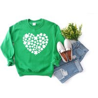 st Patty's Day Sweatshirt - Shamrock Heart Patricks Irish Teacher Lucky | Etsy (US)