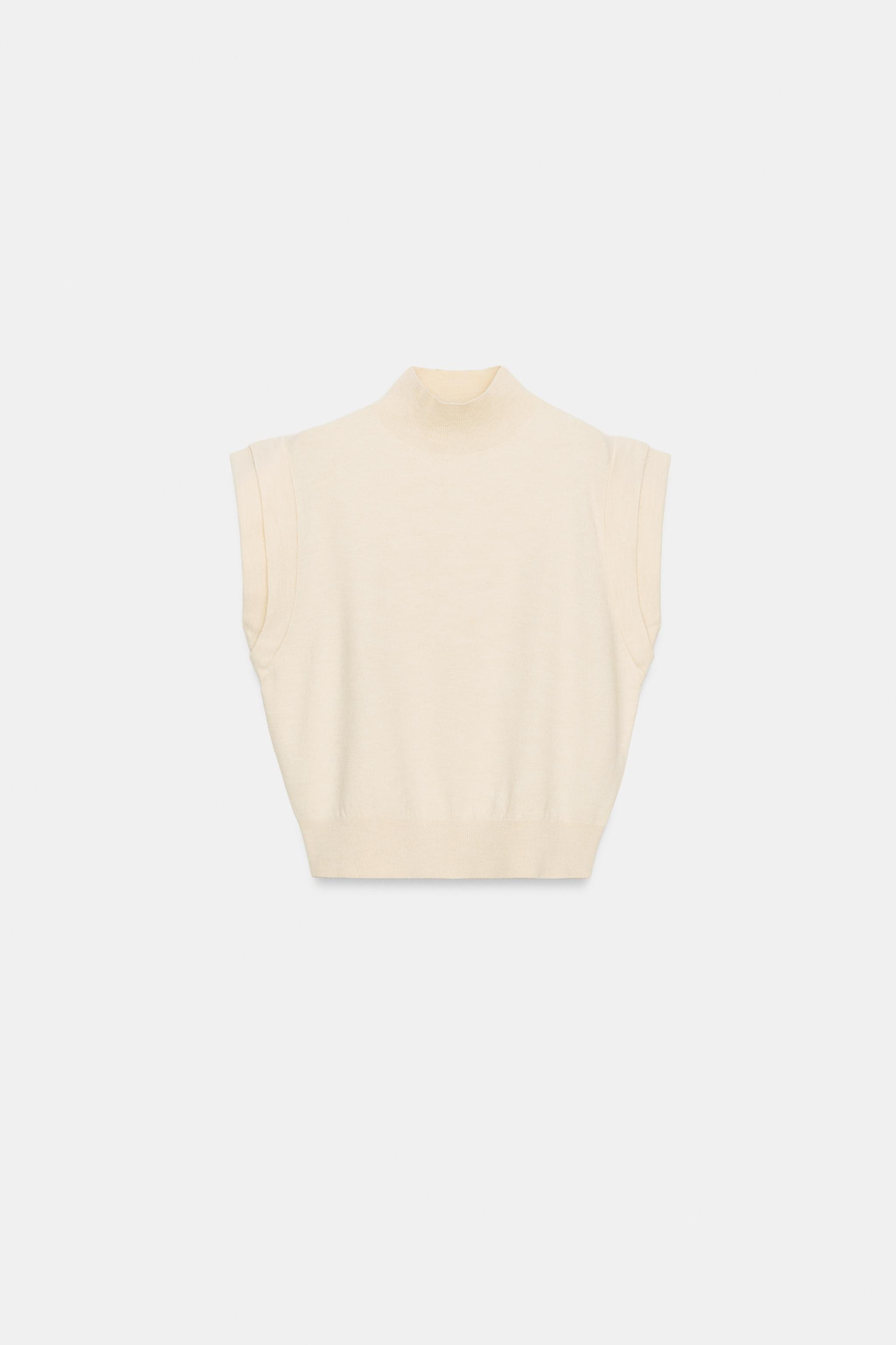 MARKED SHOULDERS KNIT TOP | Zara US