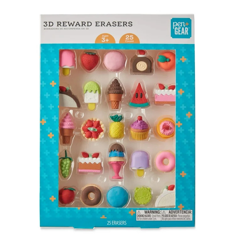 Pen+Gear 3D Eraser Pals, Treats Theme, 25 Count, Multi-color | Walmart (US)