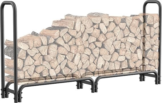 Mr IRONSTONE 8ft Firewood Rack Outdoor Wood Rack for Firewood Holder Storage Steel Tubular for Pa... | Amazon (US)