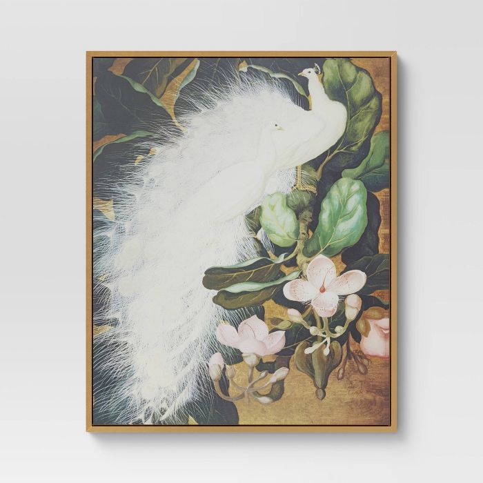 24" x 30" Peacock Framed Wall Canvas White - Opalhouse™ | Target