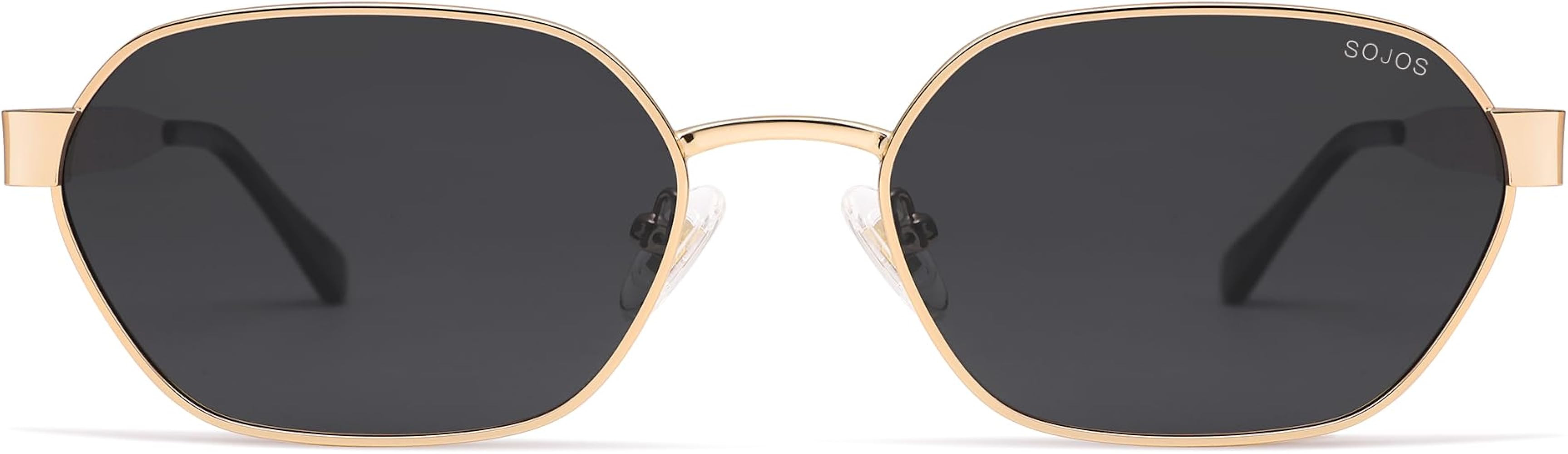 SOJOS Trendy Polarized Hexagon Sunglasses for Women Men, UV400 Retro Rectangle Shades SJ1238 | Amazon (US)