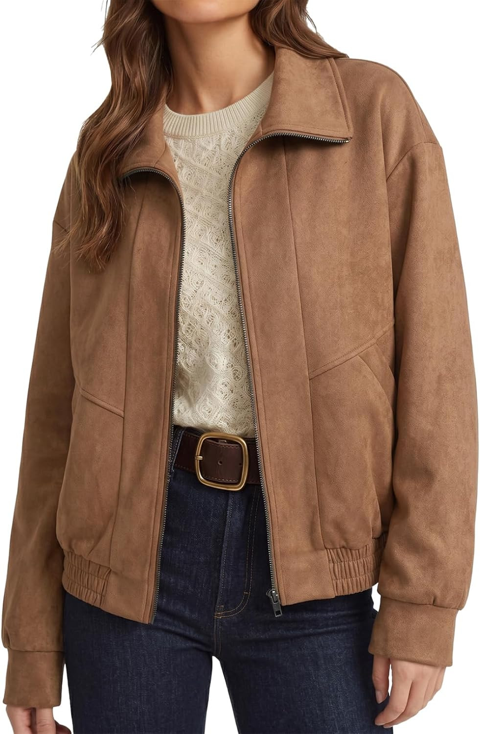 Dokotoo Jackets for Women Comfy Long Sleeve Faux Suede Jackets Warm Coats | Amazon (US)