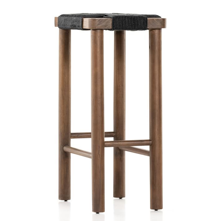 Mahogany Woven Rope Counter Stool | West Elm | West Elm (US)