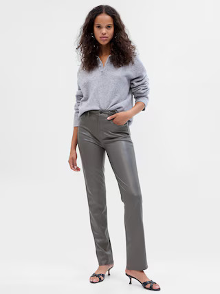 High Rise Vegan Leather Vintage Slim Pants | Gap (US)